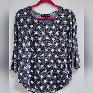 Almost Famous Blue Star Sweater Large